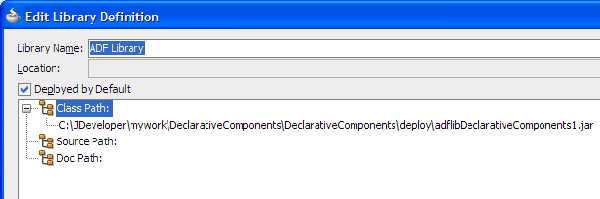 Edit Library Definition dialog