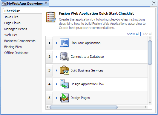 Application Overview window