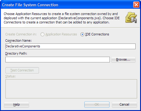 Create File System Connection dialog