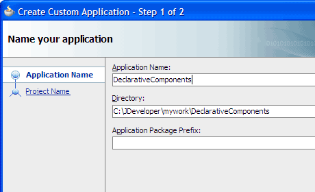 Create Generic Application, application name
