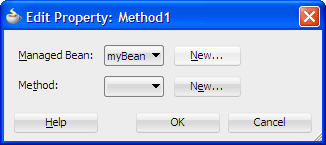 Edit Property dialog. managed bean