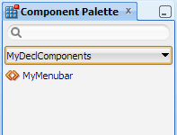 Component Palette, selecting MyMenubar