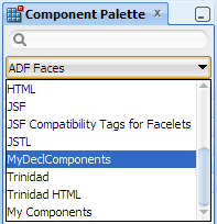 Component Palette, selecting MyDeclComponents