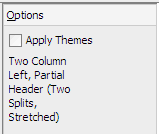Options box in Component Gallery