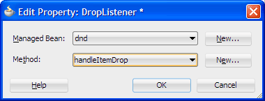 Edit Property DropListener dialog