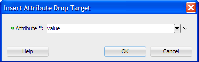 Insert Attribute Drop Target dialog