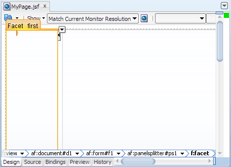 Visual editor, inserting into first facet