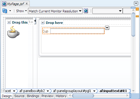 Visual editor, input text withh label