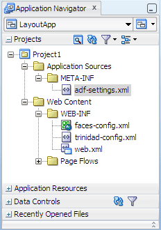 Application Navigator, Project1 folder
