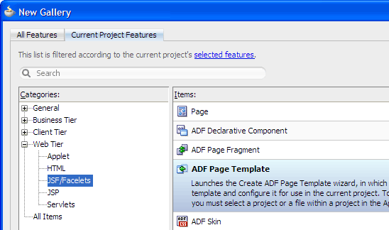 New Gallery, Web Tier, JSF/Facelets
