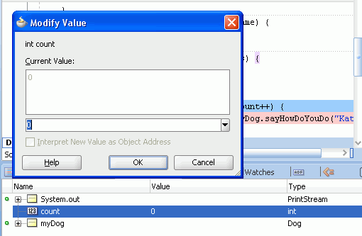 Smart Data window with 'count' selected and Modify Value dialog, showing 0 as current value.