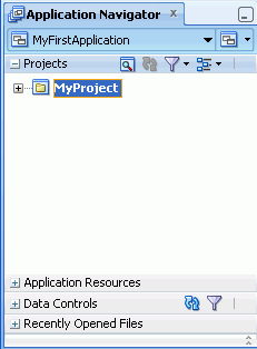 App Navigator with MyProject displayed.