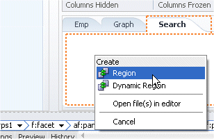 Context menu for task flow