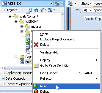 Source editor - list of templates displayed.