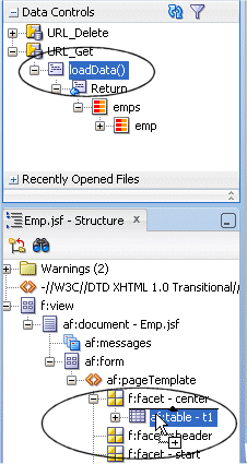Source editor - list of templates displayed.
