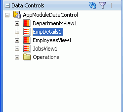 Data Controls accordion with EmpDetails1 selected.