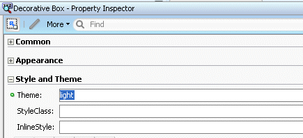 property inspector style settings