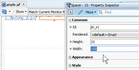 set the width property fo rthe spacer