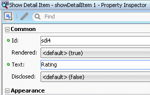 setting the text property to Rating