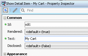 setting the text to My Cart