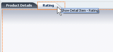 in jdeveloper, the rating tab is highlighted