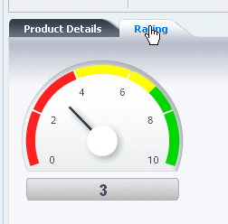 rating tab selected and gauge displaying the new value