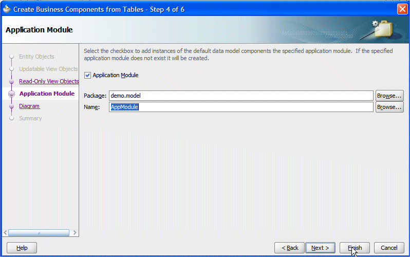 specify application module to use