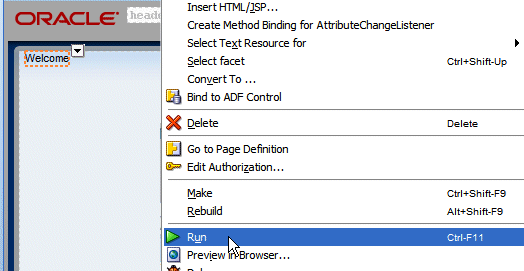 context menu with run selected