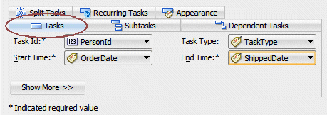 The Tasks tab of the Create Project Gantt dialog