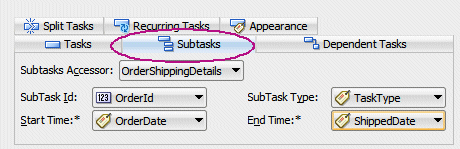 The Subtasks tab of the Create Project Gantt dialog