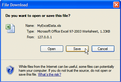 The file download dialog