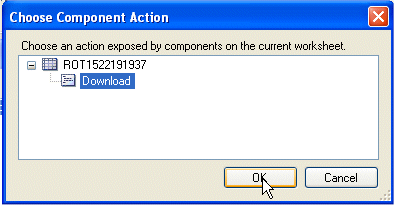 Choose Component Action dialog