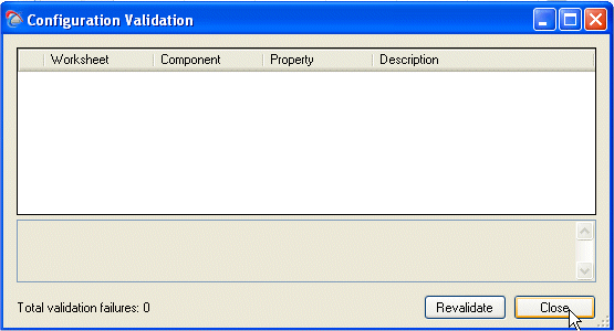 Validation dialog