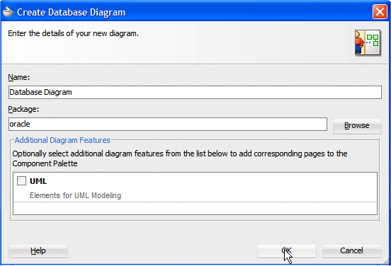 The Create Database Diagram dialog