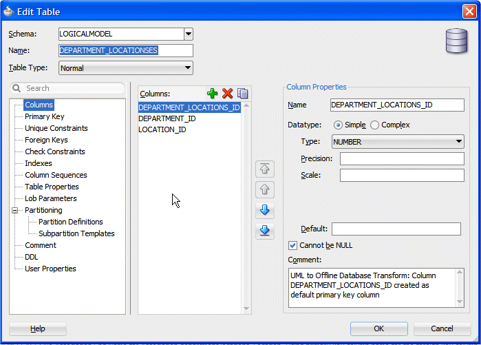  Edit Table dialog 