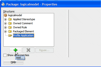 The Package properties dialog