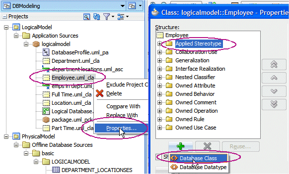 The properties dialog 