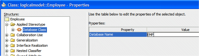 The properties dialog 