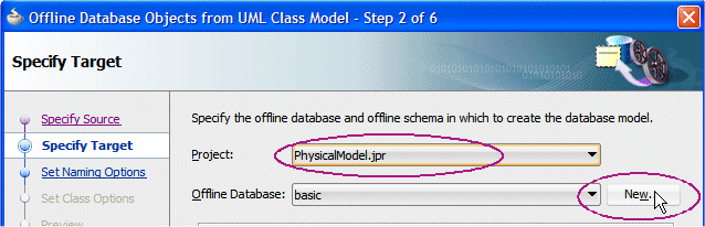 The Offline Database dialog 