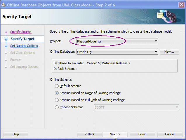 The Offline Database Objects from UML Class Model 