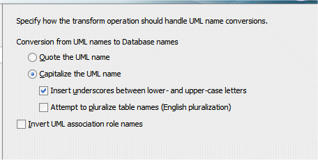 The Offline Database Objects from UML Class Model