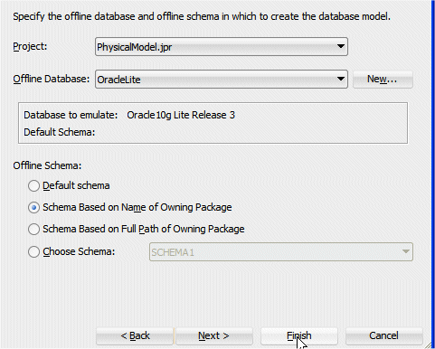 The Offline Database Objects from UML Class Model 