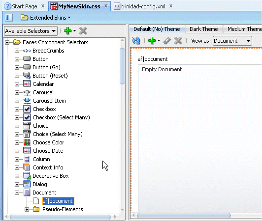 Calling the Edit dialog for the Background field.