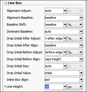 The Line Height property .