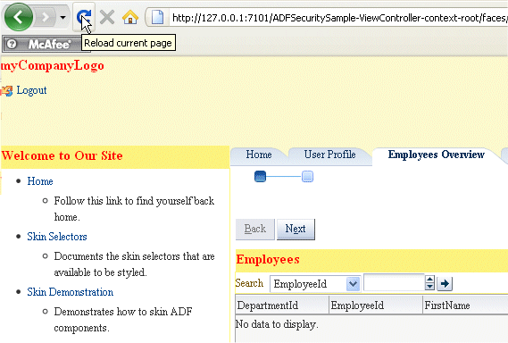 Reload menu option in Firefox.