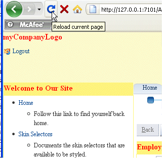 Reload button in Firefox.