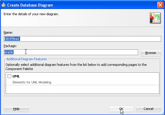 Create Database Diagram dialog