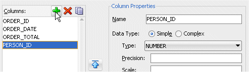 Create Table dialog