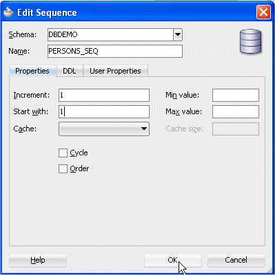 Edit Sequence dialog