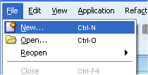 File | New menu option